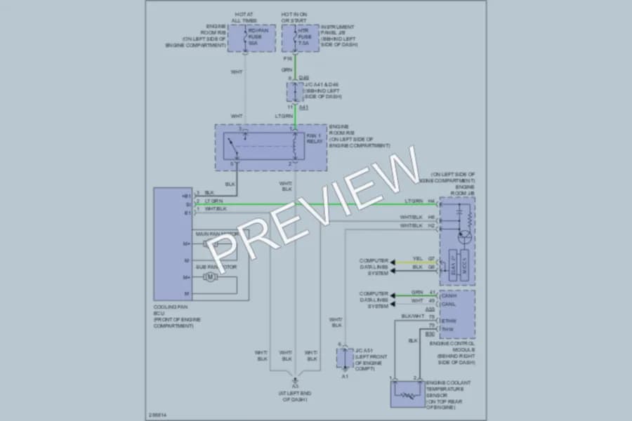 2009 Toyota Avalon Cooling Fan wiring diagram preview
