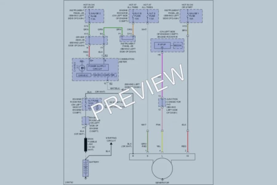 2009 Toyota Avalon Starting Charging wiring diagram preview