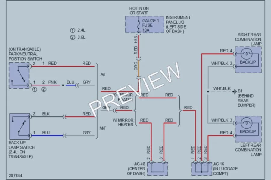 2009 Toyota Camry Exterior Lights wiring diagram preview