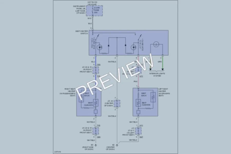 2009 Toyota Camry Power Seats wiring diagram preview