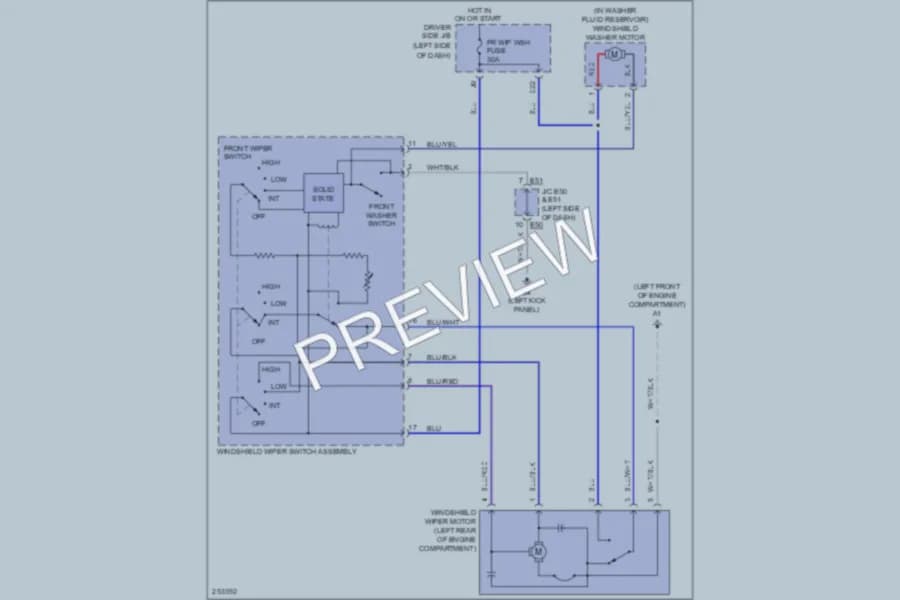 2009 Toyota FJCruiser Wiper Washer wiring diagram preview