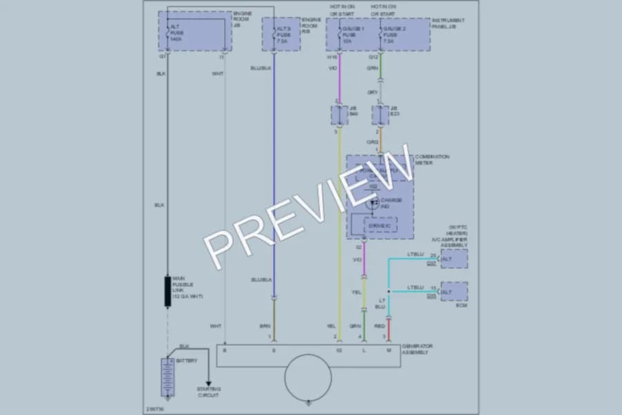 2009 Toyota Highlander Starting Charging wiring diagram preview