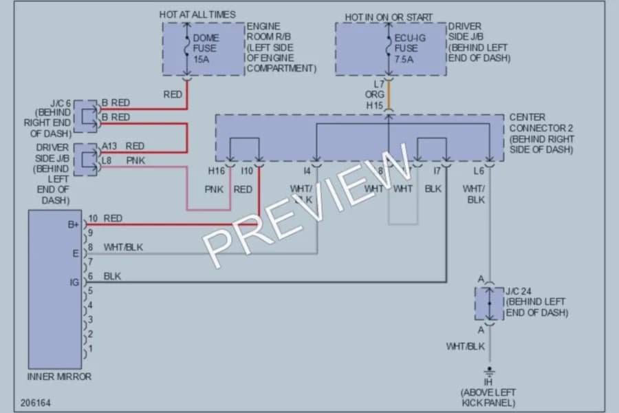 2009 Toyota Prius Power Mirrors wiring diagram preview