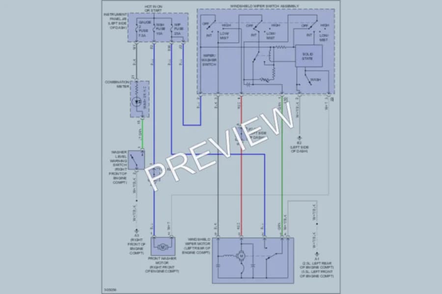 2009 Toyota RAV4 Wiper Washer wiring diagram preview