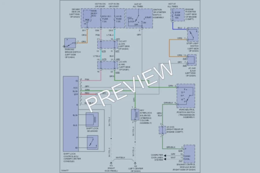 2009 Toyota Sequoia Shift Interlock wiring diagram preview