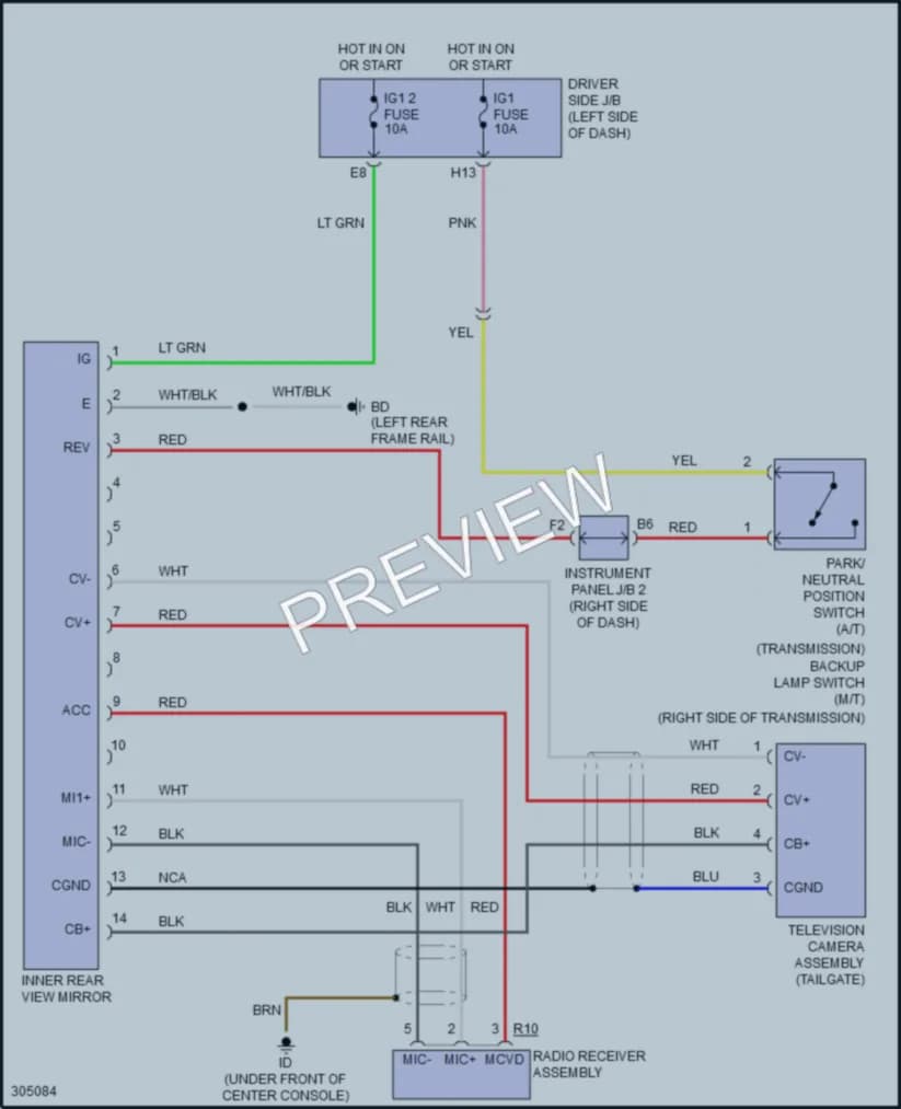2009 Toyota Tacoma Power Mirrors wiring diagram preview