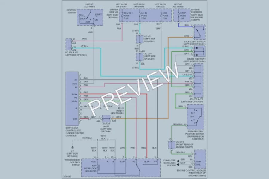 2009 Toyota Tundra Shift Interlock wiring diagram preview