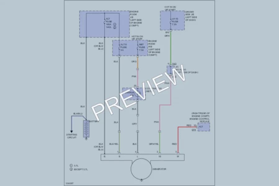2009 Toyota Tundra Starting Charging wiring diagram preview