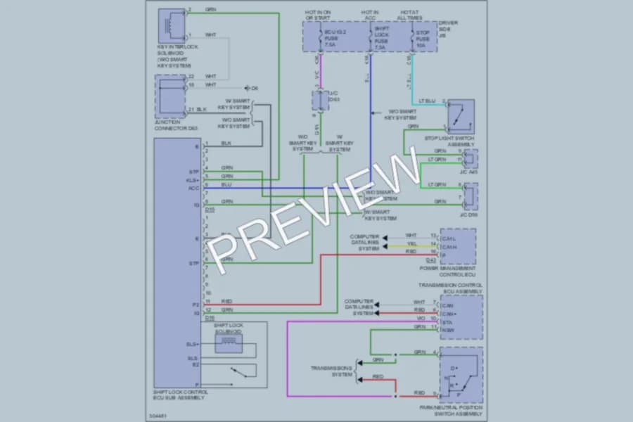 2009 Toyota Venza Shift Interlock wiring diagram preview