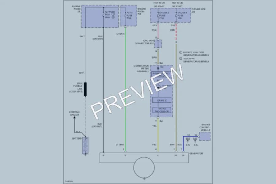 2009 Toyota Venza Starting Charging wiring diagram preview