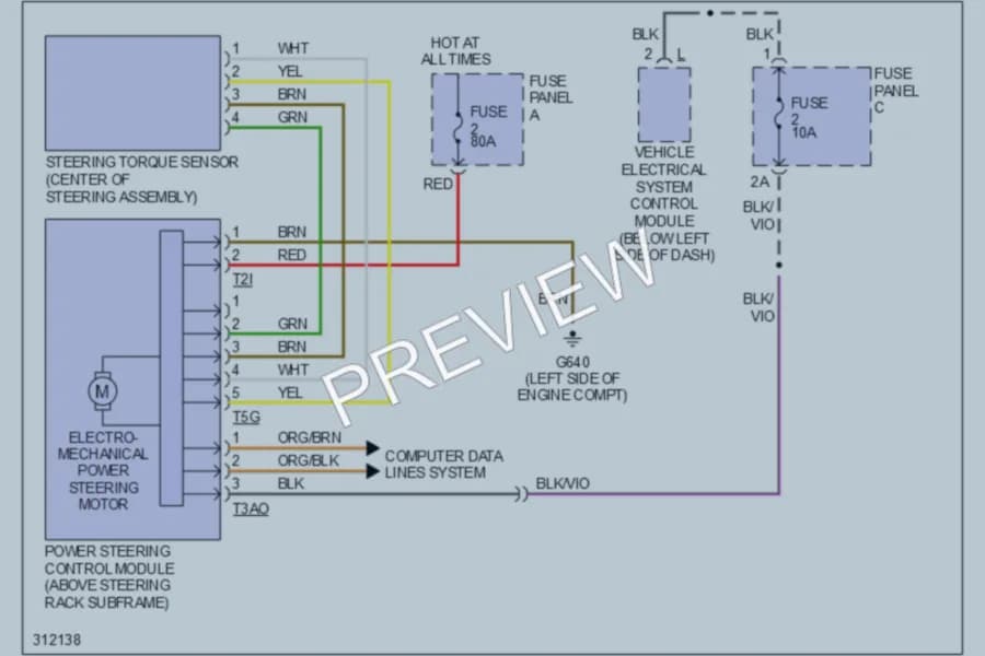 2009 Volkswagen GLI Electronic Power Steering wiring diagram preview