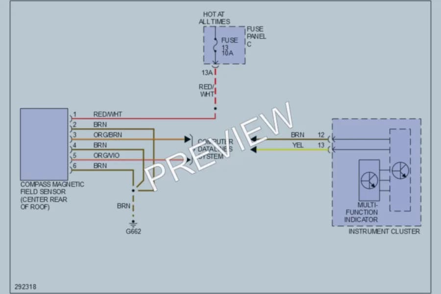 2009 Volkswagen GTI Instrument Cluster wiring diagram preview