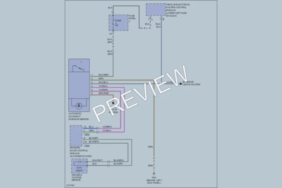 2009 Volkswagen GTI Power Mirrors wiring diagram preview