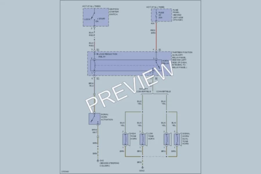 2009 Volkswagen NewBeetle Horn wiring diagram preview
