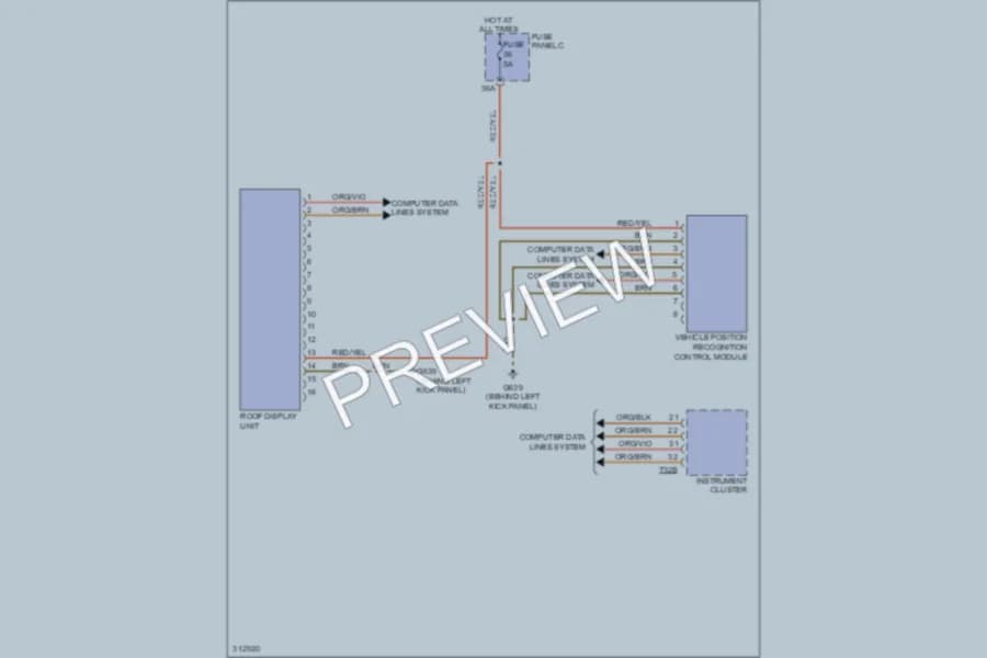2009 Volkswagen Touareg Instrument Cluster wiring diagram preview