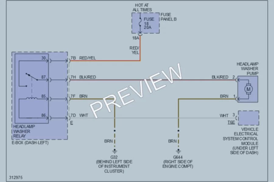 2009 Volkswagen Touareg Wiper Washer wiring diagram preview