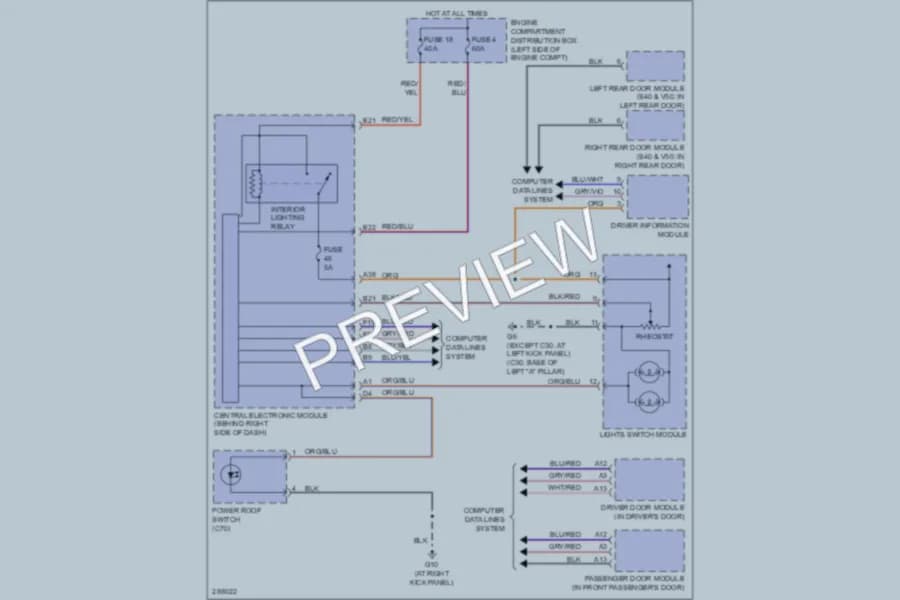 2009 Volvo C30 Interior Lights wiring diagram preview