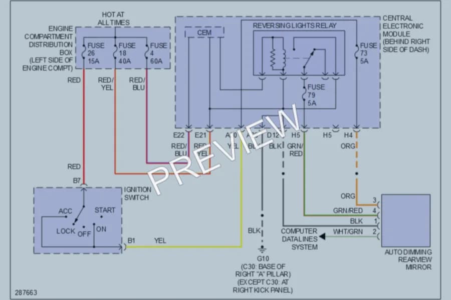 2009 Volvo C70 Power Mirrors wiring diagram preview