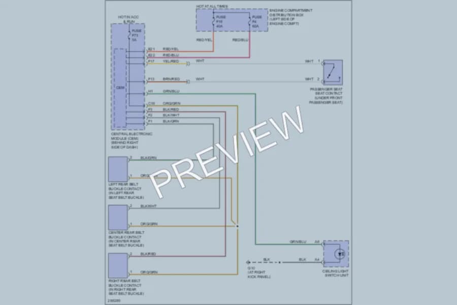 2009 Volvo V50 Warning Systems wiring diagram preview