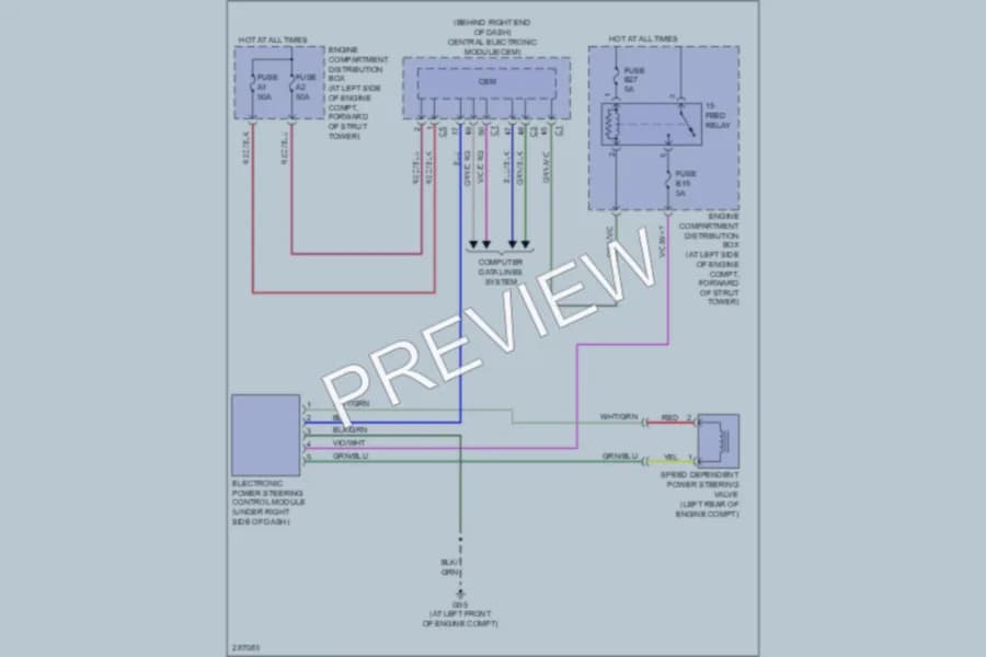 2009 Volvo V70 Electronic Power Steering wiring diagram preview