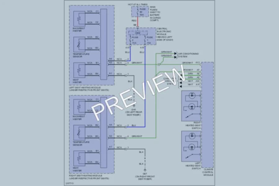 2009 Volvo XC90 Power Seats wiring diagram preview