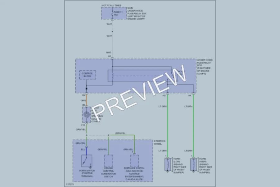 2010 Acura MDX Horn wiring diagram preview