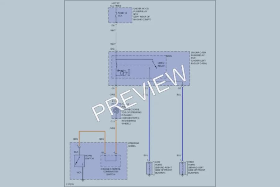 2010 Acura RDX Horn wiring diagram preview