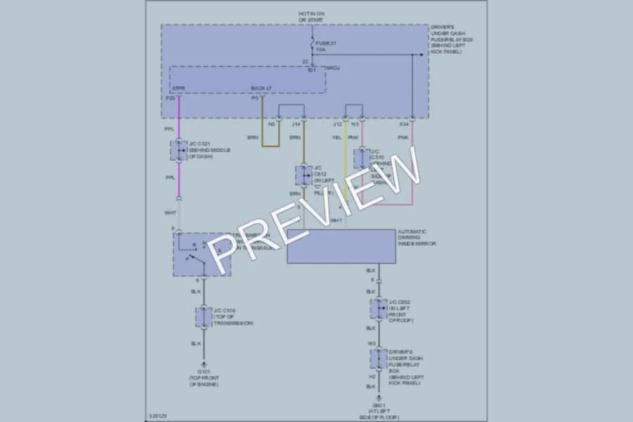 2010 Acura RL Power Mirrors wiring diagram preview