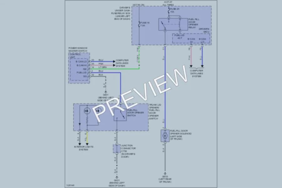2010 Acura TL Trunk Tailgate Fuel Door wiring diagram preview