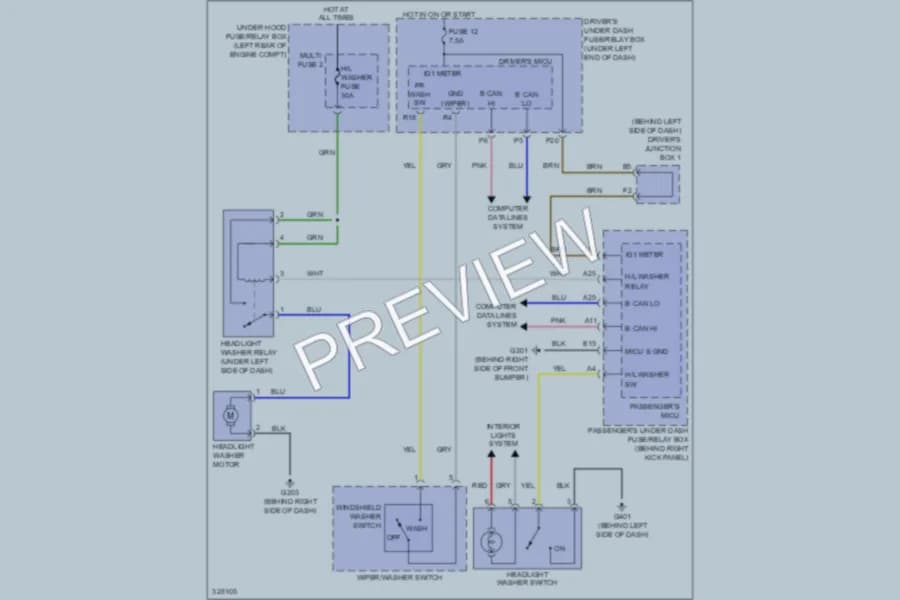 2010 Acura TL Wiper Washer wiring diagram preview