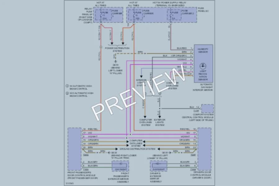 2010 Audi Q5 Power Mirrors wiring diagram preview