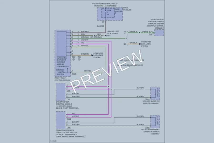 2010 Audi Q7 Power Mirrors wiring diagram preview