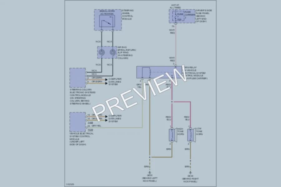 2010 Audi S4 Horn wiring diagram preview