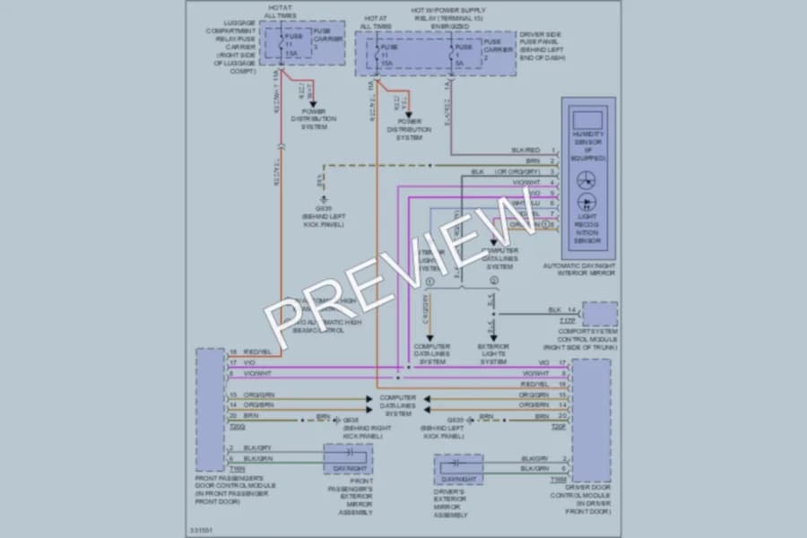 2010 Audi S4 Power Mirrors wiring diagram preview