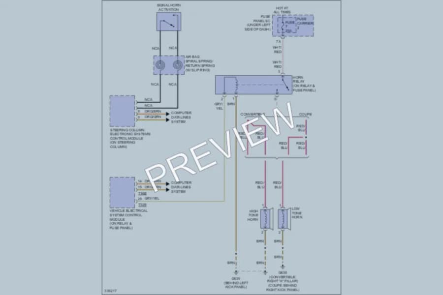 2010 Audi S5 Horn wiring diagram preview