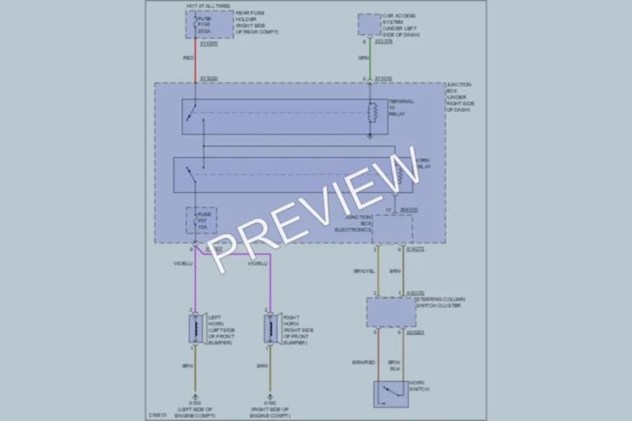2010 BMW 135i Horn wiring diagram preview