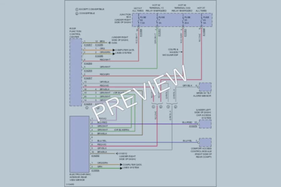 2010 BMW 328i Power Mirrors wiring diagram preview