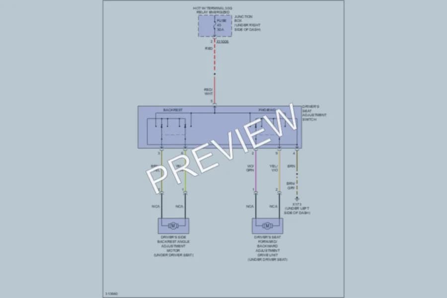 2010 BMW 335d Power Seats wiring diagram preview