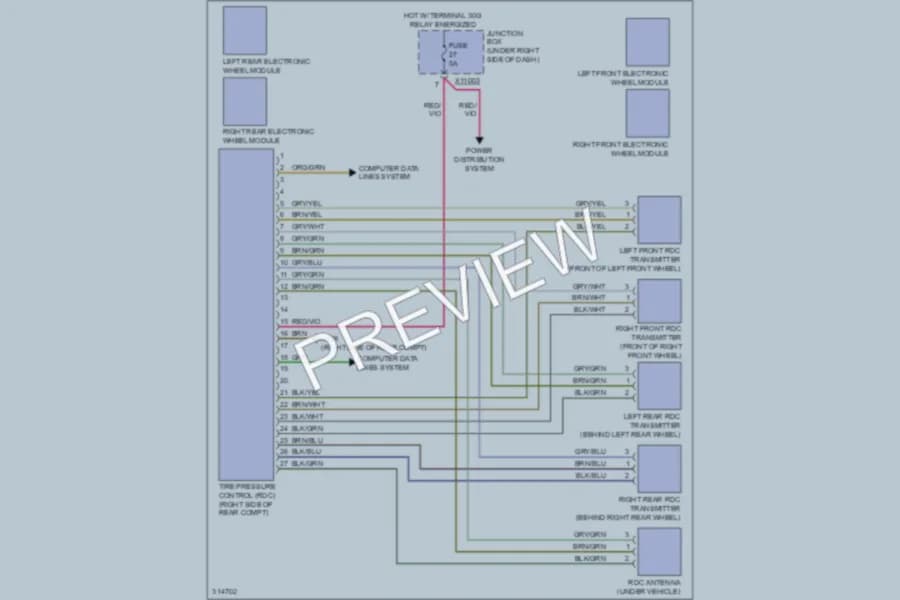 2010 BMW 335d Warning Systems wiring diagram preview