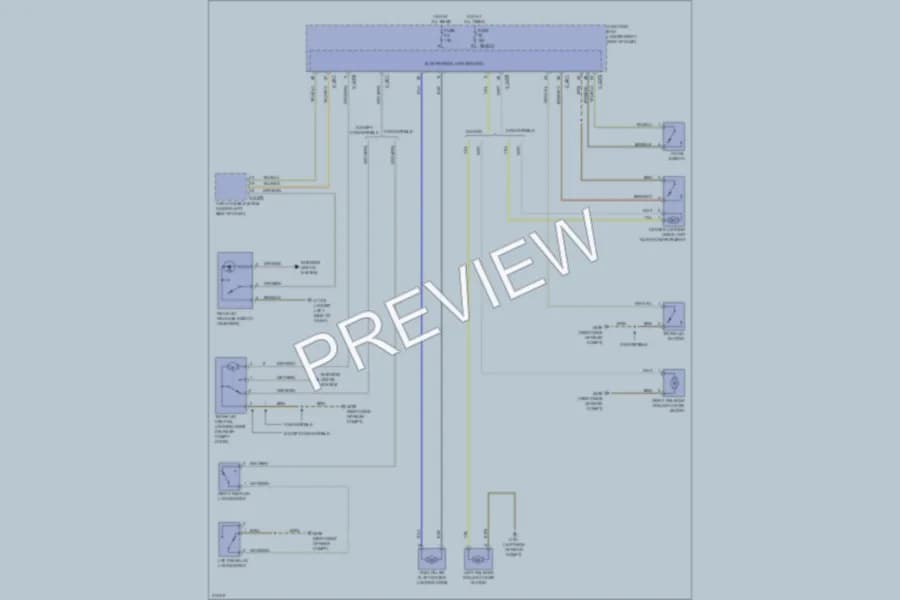 2010 BMW 335i Trunk Tailgate Fuel Door wiring diagram preview
