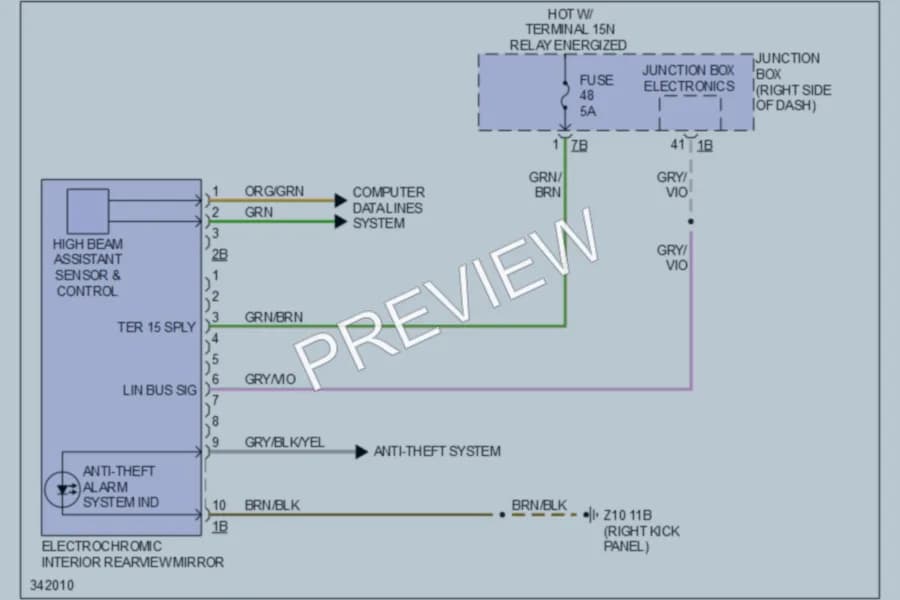 2010 BMW 535iGranTurismo Power Mirrors wiring diagram preview
