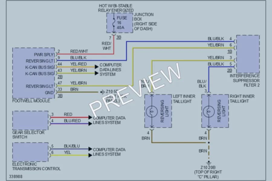 2010 BMW 550iGranTurismo Exterior Lights wiring diagram preview
