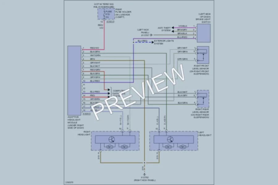 2010 BMW 650i Headlights wiring diagram preview
