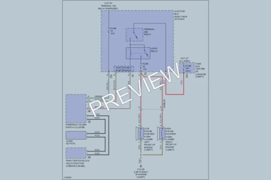 2010 BMW 750Li Horn wiring diagram preview