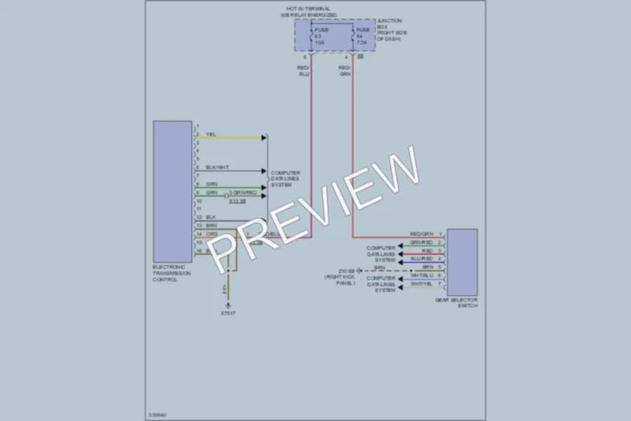 2010 BMW 750Li Transmission wiring diagram preview
