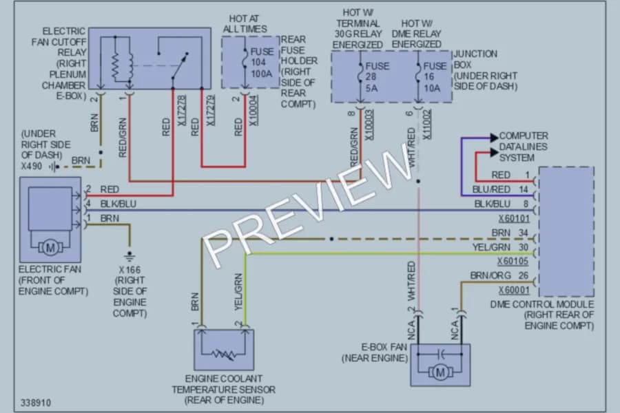 2010 BMW M3 Cooling Fan wiring diagram preview