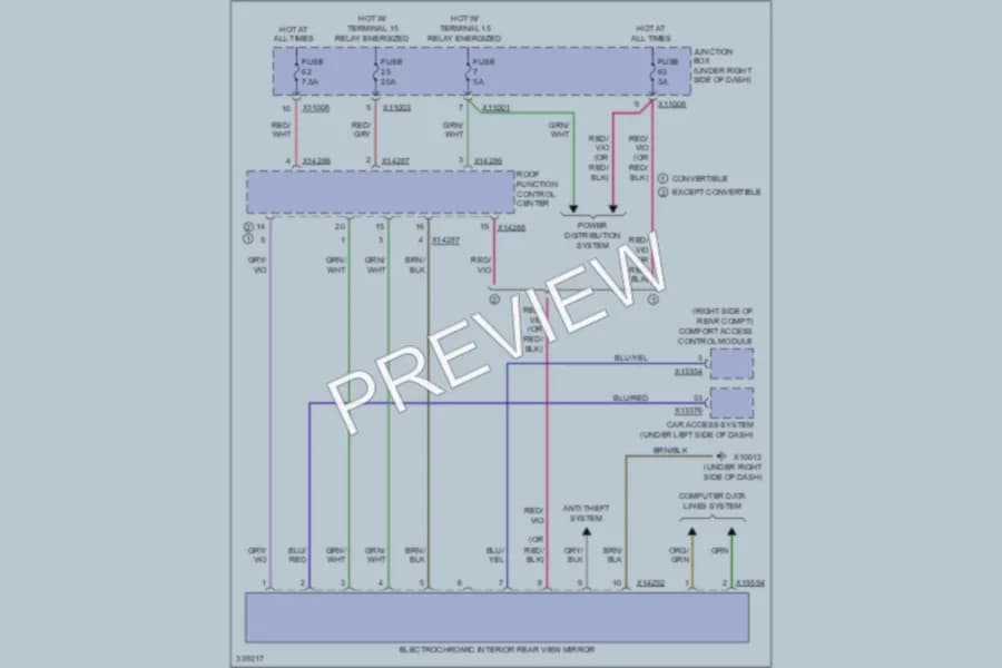 2010 BMW M3 Power Mirrors wiring diagram preview
