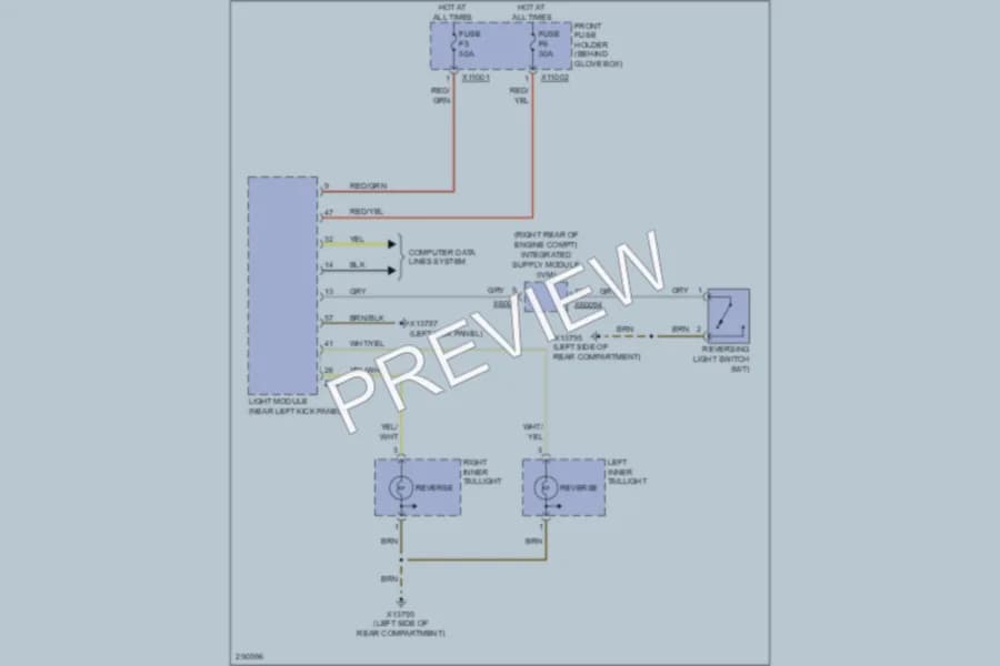 2010 BMW M6 Exterior Lights wiring diagram preview