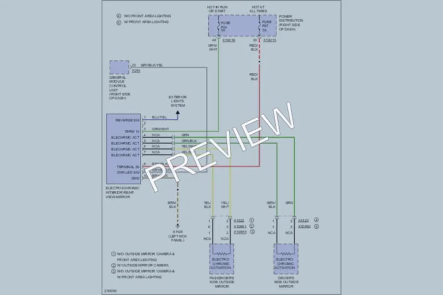 2010 BMW X3 Power Mirrors wiring diagram preview