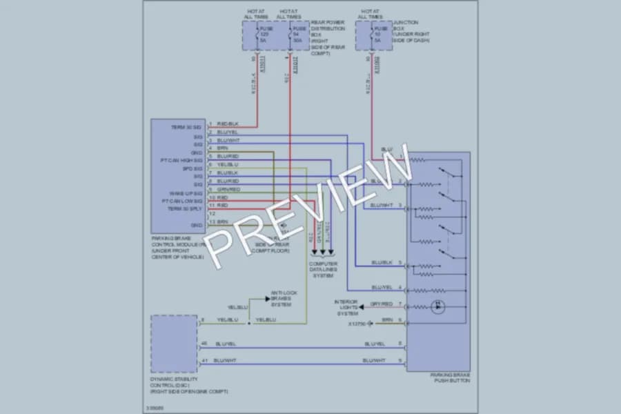 2010 BMW X5 Shift Interlock wiring diagram preview